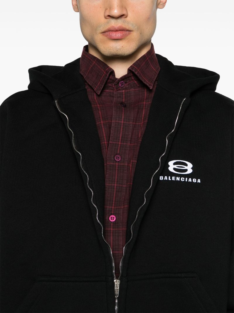 Black Unity Sports Layered Zip-up Hoodie