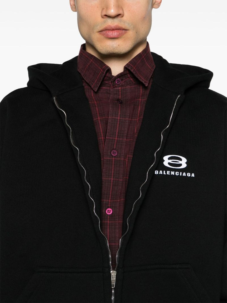 Black Unity Sports Layered Zip-up Hoodie