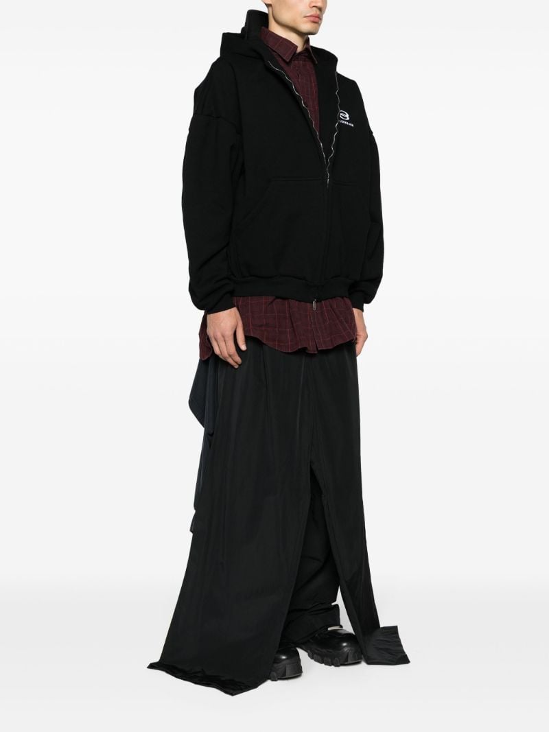 Black Unity Sports Layered Zip-up Hoodie