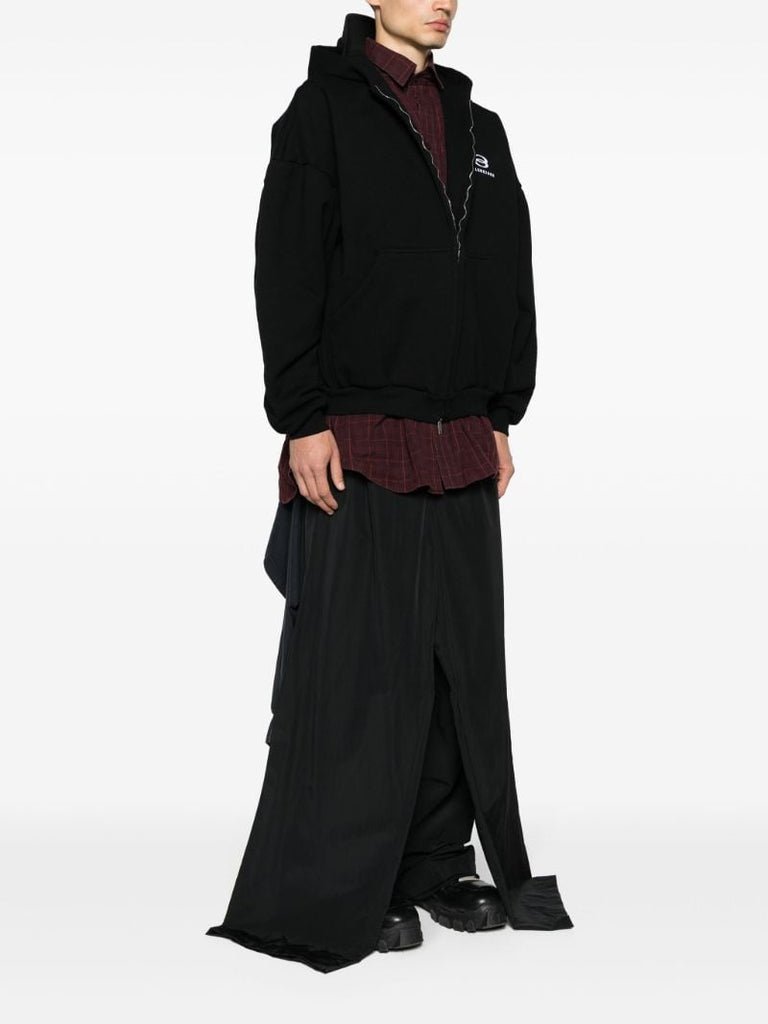 Black Unity Sports Layered Zip-up Hoodie