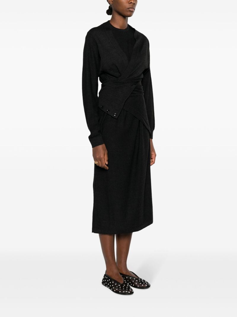 Black Asymmetric Midi Dress