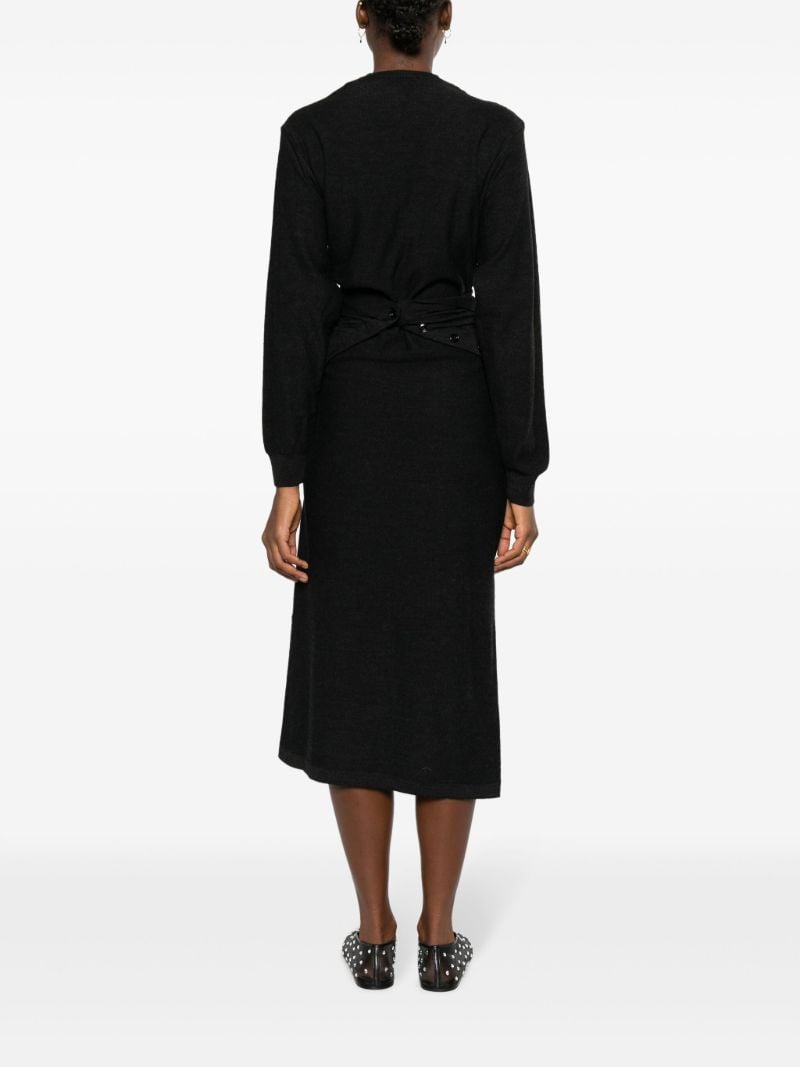 Black Asymmetric Midi Dress