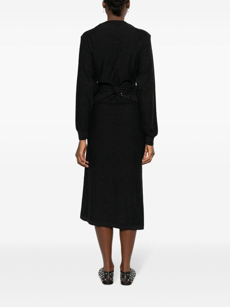 Black Asymmetric Midi Dress