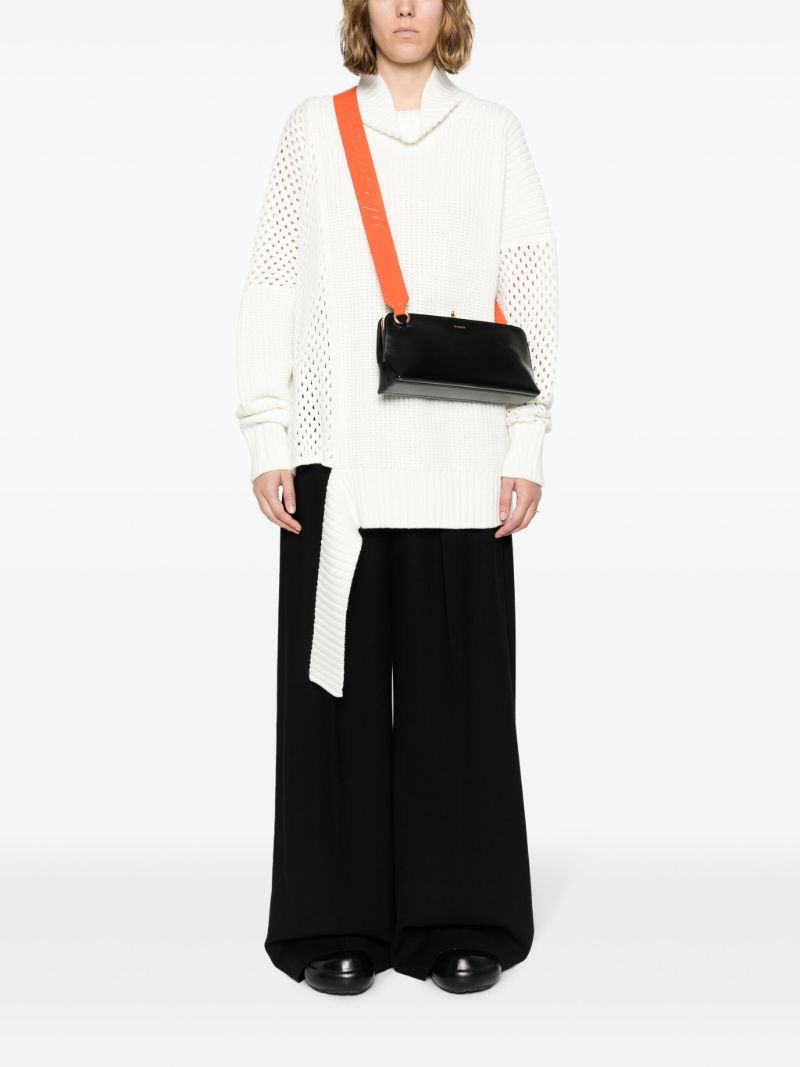 Black Goji Leather Shoulder Bag