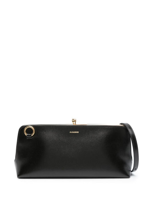 Black Goji Leather Shoulder Bag
