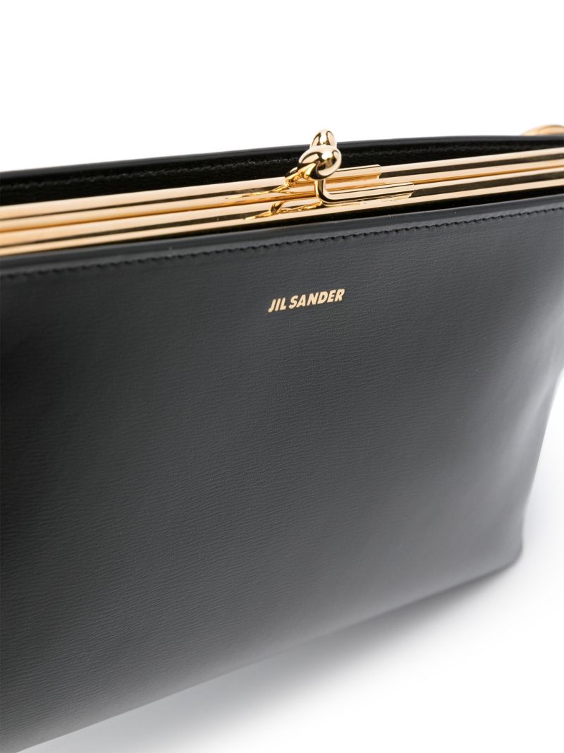 Black Goji Leather Shoulder Bag