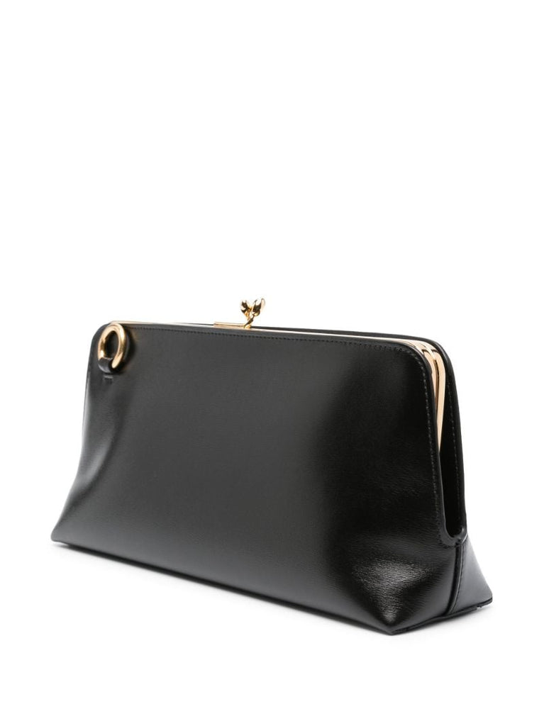 Black Goji Leather Shoulder Bag