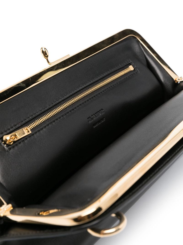 Black Goji Leather Shoulder Bag