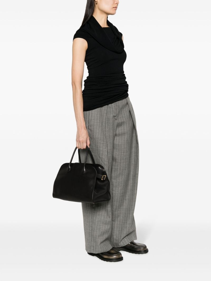 Black Margaux 12 Leather Tote Bag