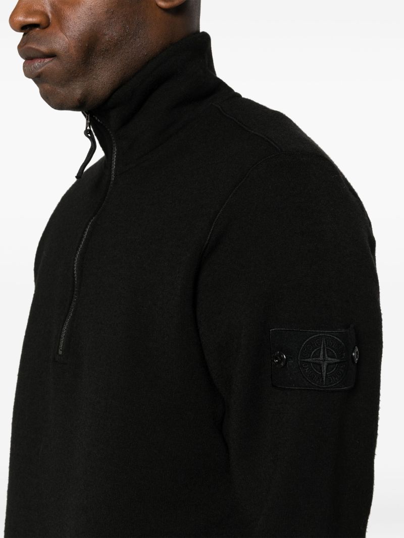 Black Ghost Compass Zip Up Sweater