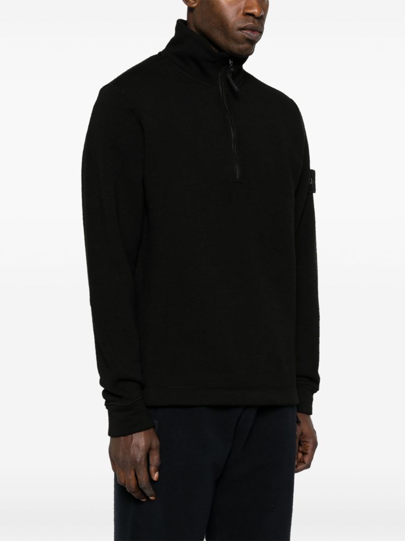 Black Ghost Compass Zip Up Sweater