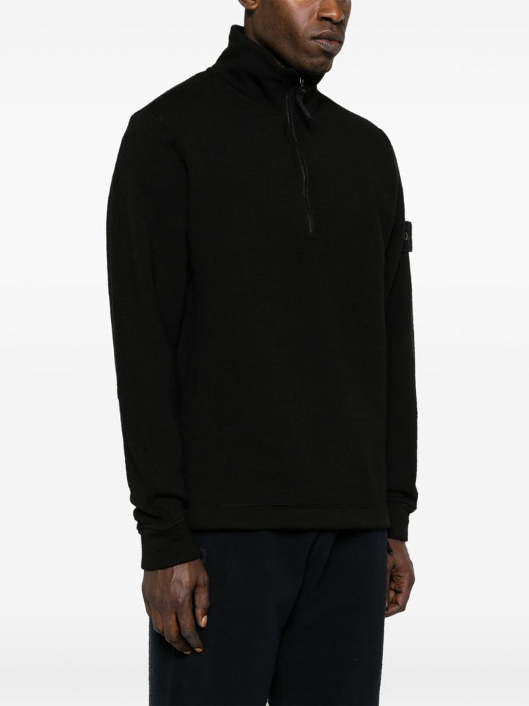 Black Ghost Compass Zip Up Sweater