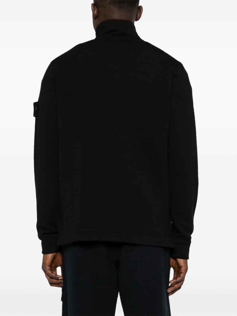 Black Ghost Compass Zip Up Sweater