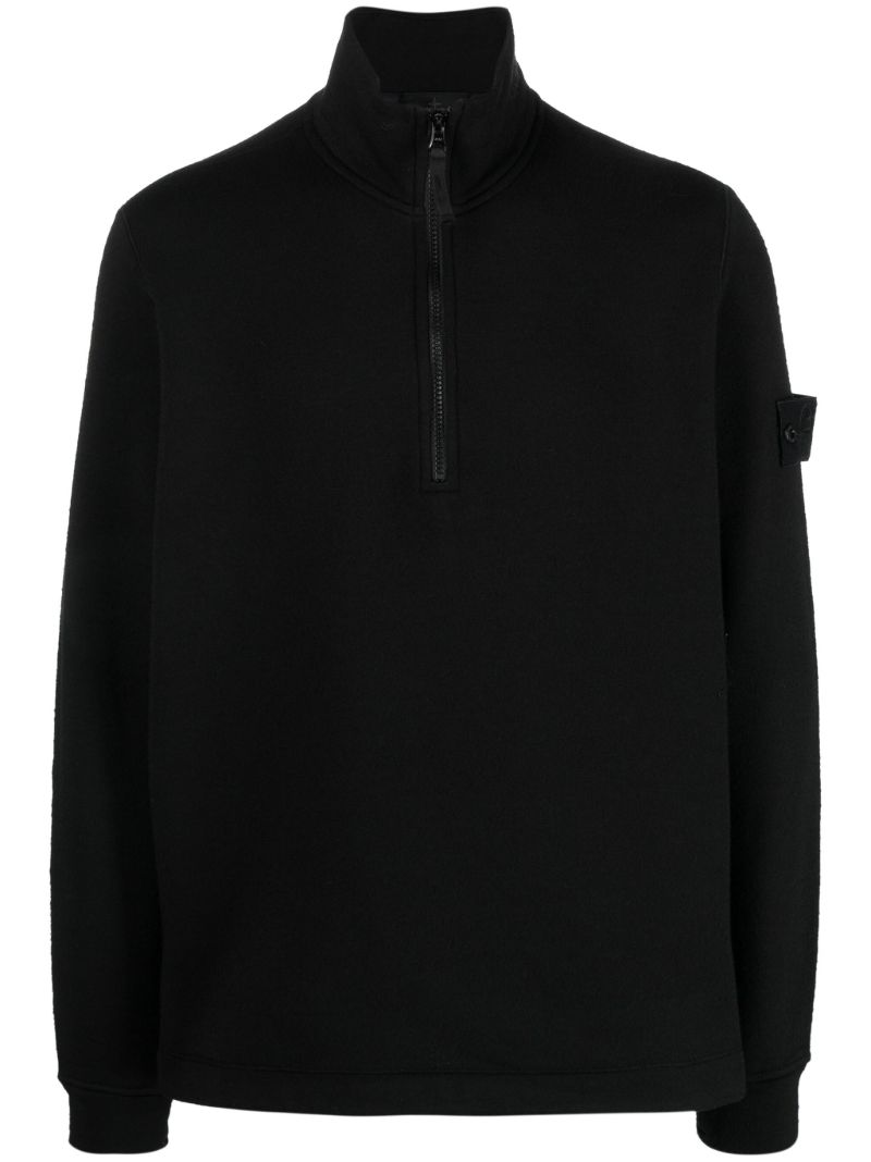 Black Ghost Compass Zip Up Sweater