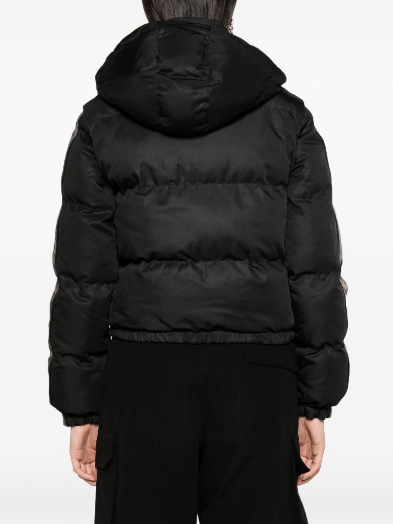 Black Monogram Stripe Ski Jacket