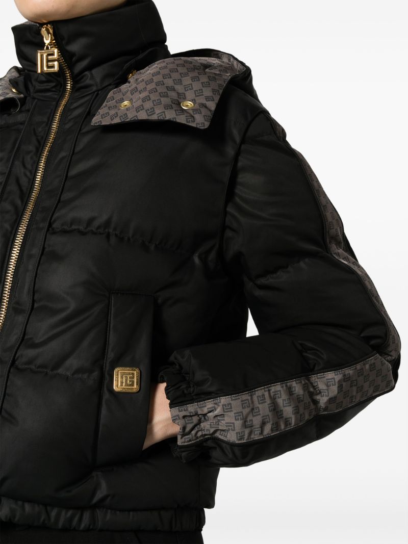 Black Monogram Stripe Ski Jacket