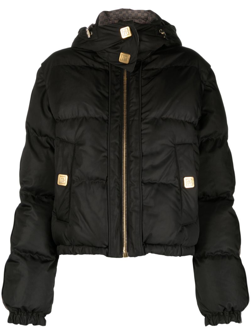 Black Monogram Stripe Ski Jacket