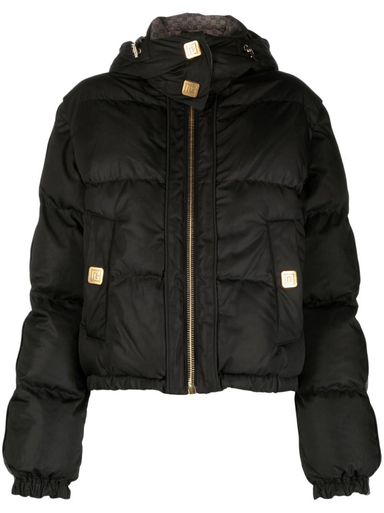 Black Monogram Stripe Ski Jacket