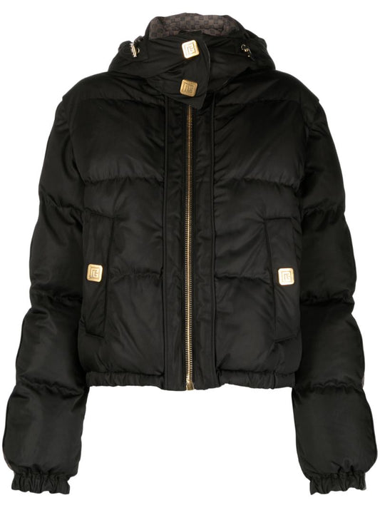 Black Monogram Stripe Ski Jacket