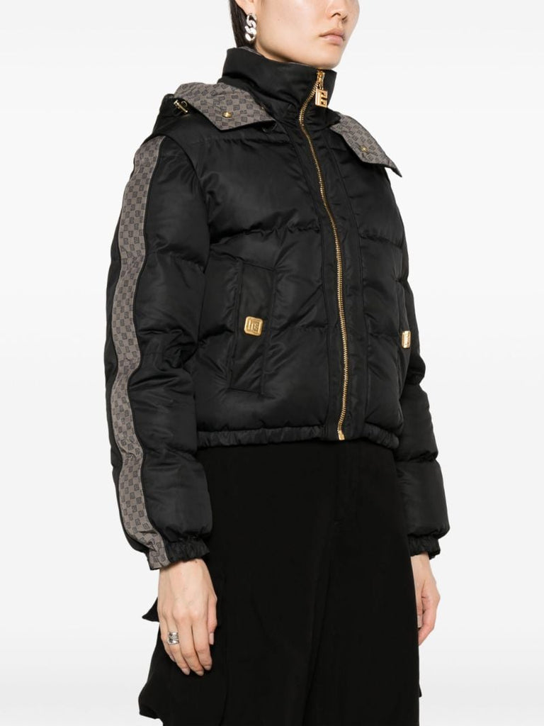 Black Monogram Stripe Ski Jacket
