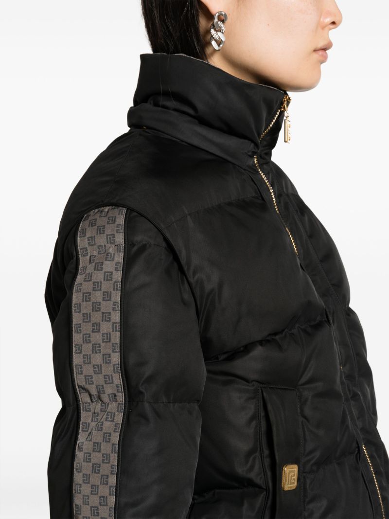 Black Monogram Stripe Ski Jacket