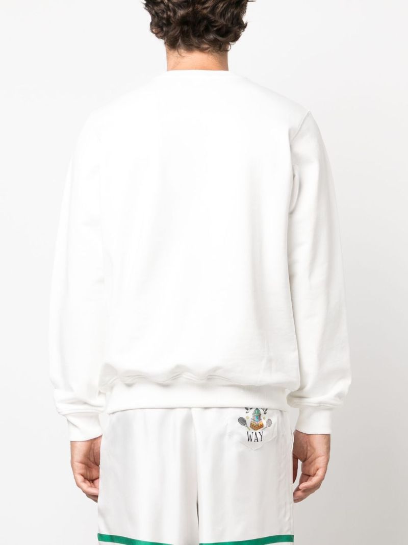 White Tennis Club Cotton Sweatshirt