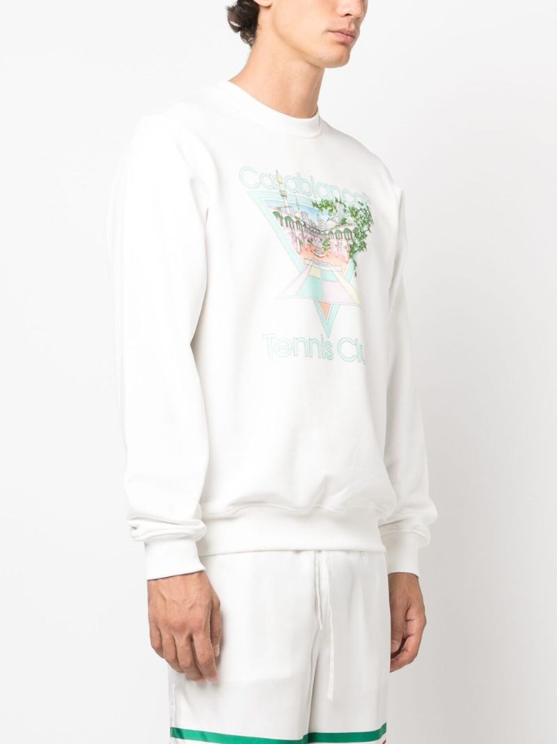 White Tennis Club Cotton Sweatshirt