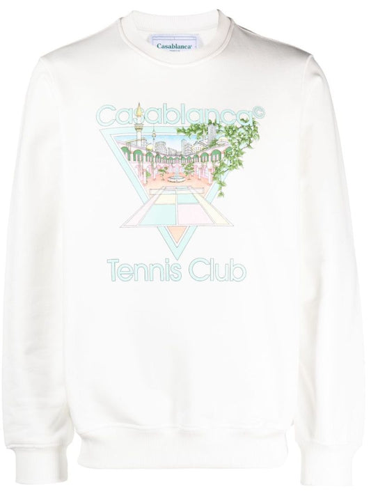 White Tennis Club Cotton Sweatshirt