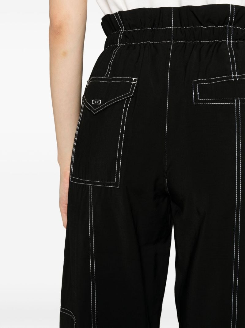 Black Paperbag-waist Cargo Trousers