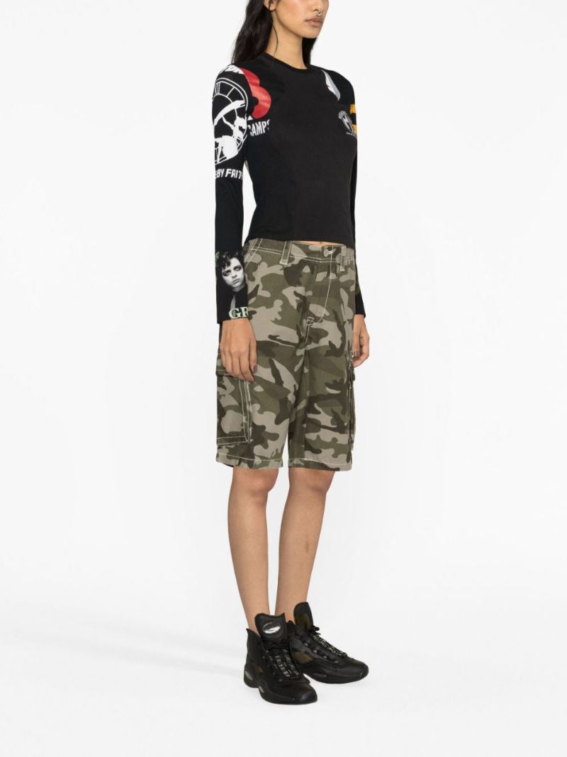 Black Regenerated Patchwork Top