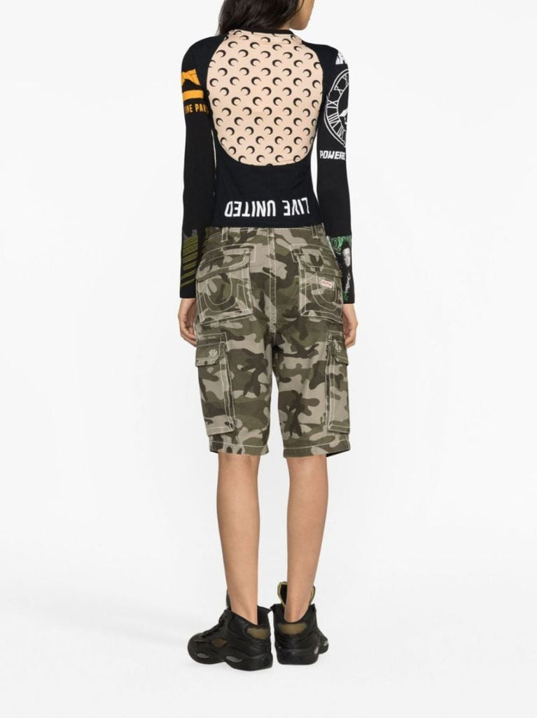 Black Regenerated Patchwork Top