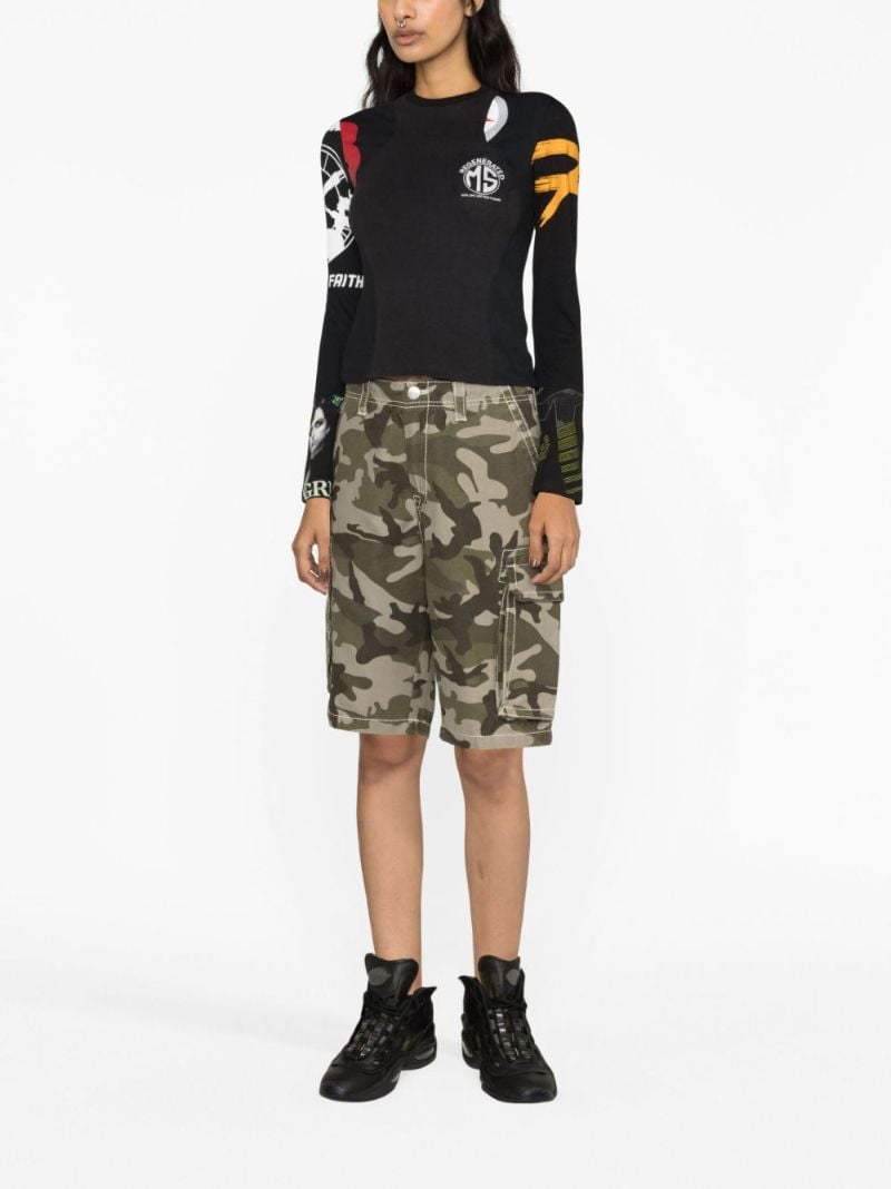 Black Regenerated Patchwork Top