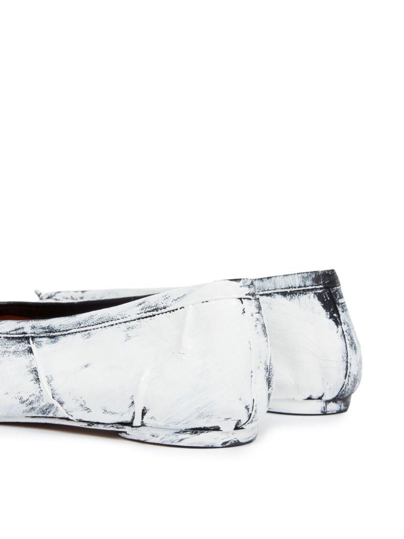 White Tabi Bleached Ballet Pumps