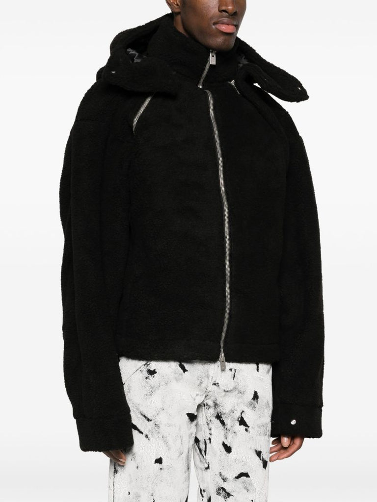 Black Truss Hooded Fleece Jacket