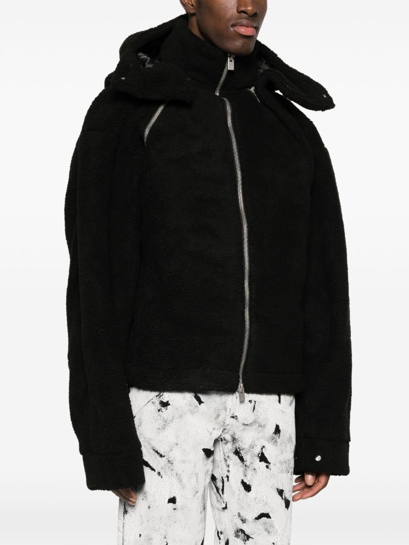 Black Truss Hooded Fleece Jacket