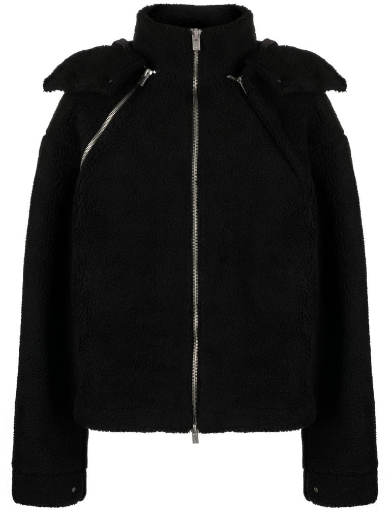 Black Truss Hooded Fleece Jacket