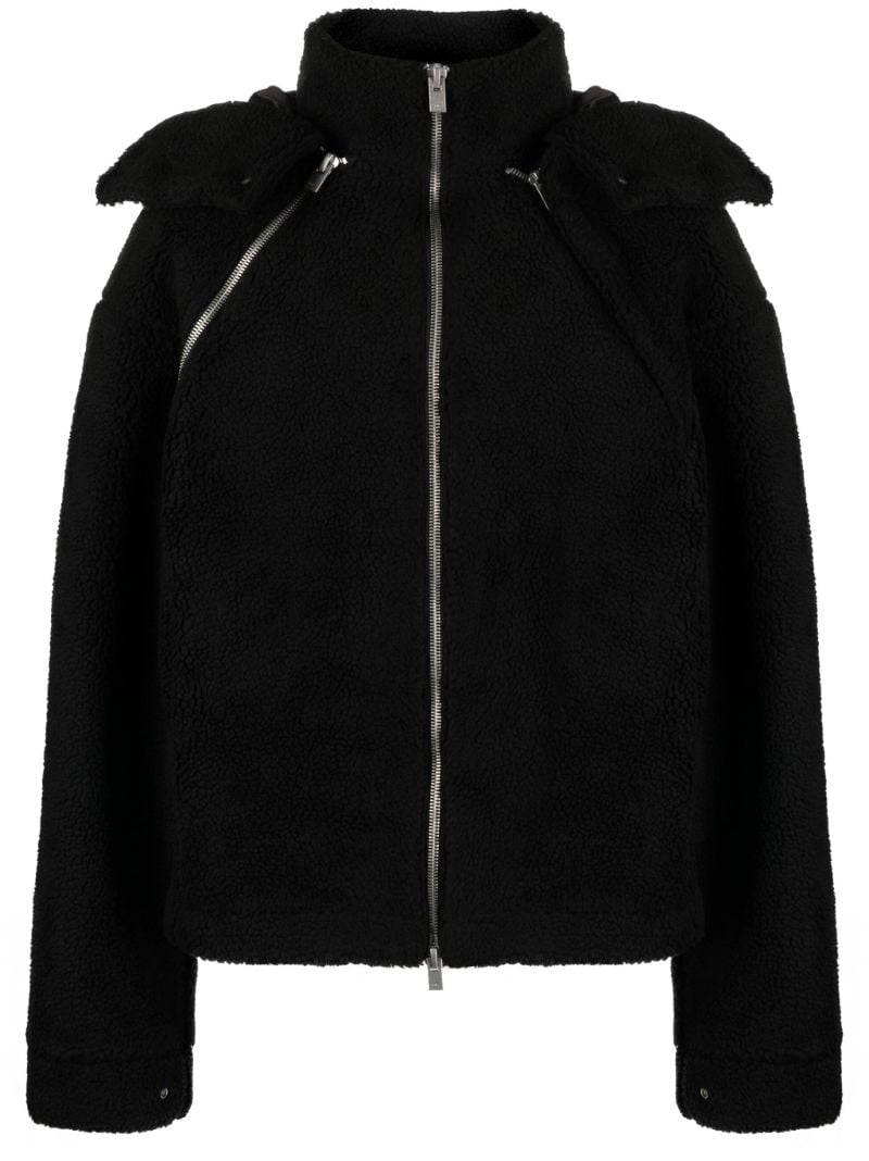 Black Truss Hooded Fleece Jacket
