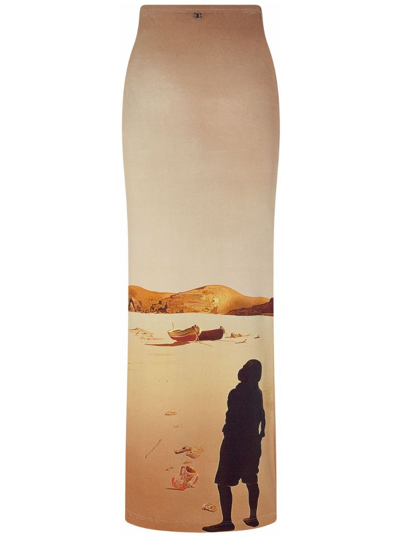 Neutral Dali's Sun-table Maxi Skirt