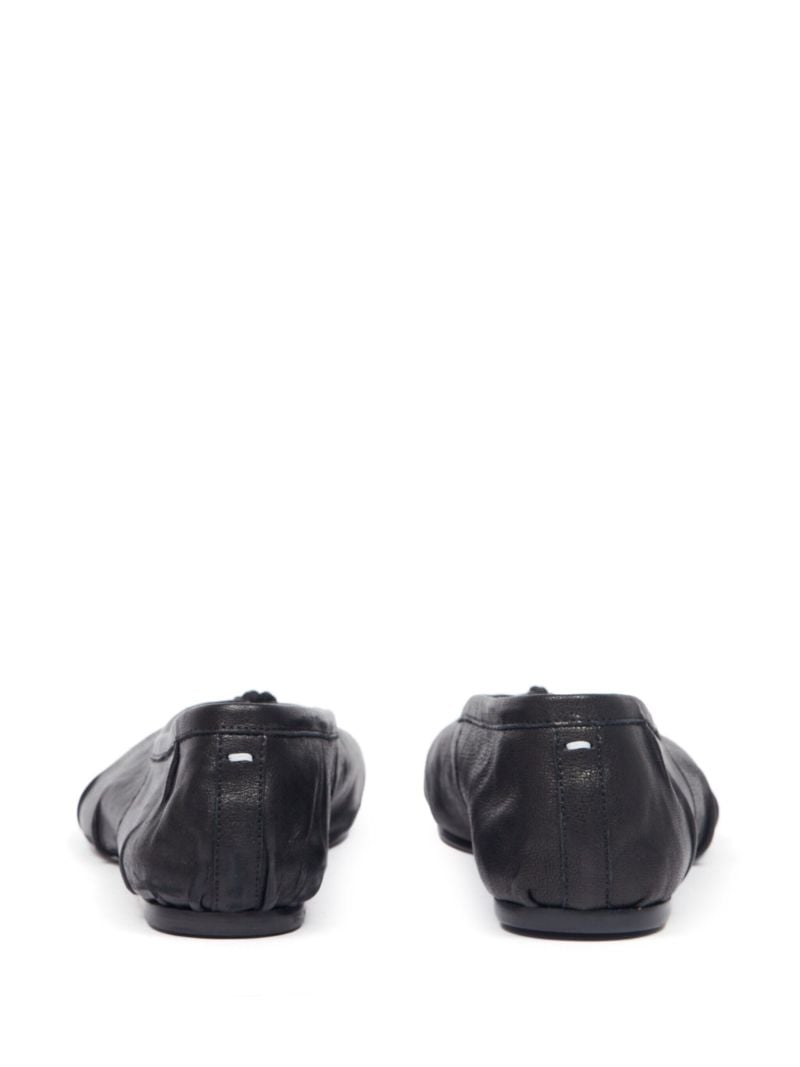 Black Tabi Leather Ballet Pumps