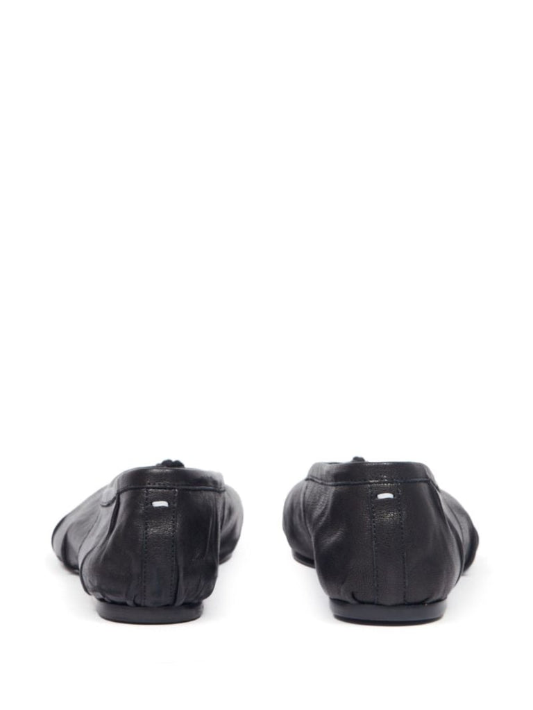 Black Tabi Leather Ballet Pumps