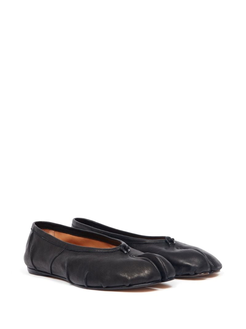 Black Tabi Leather Ballet Pumps