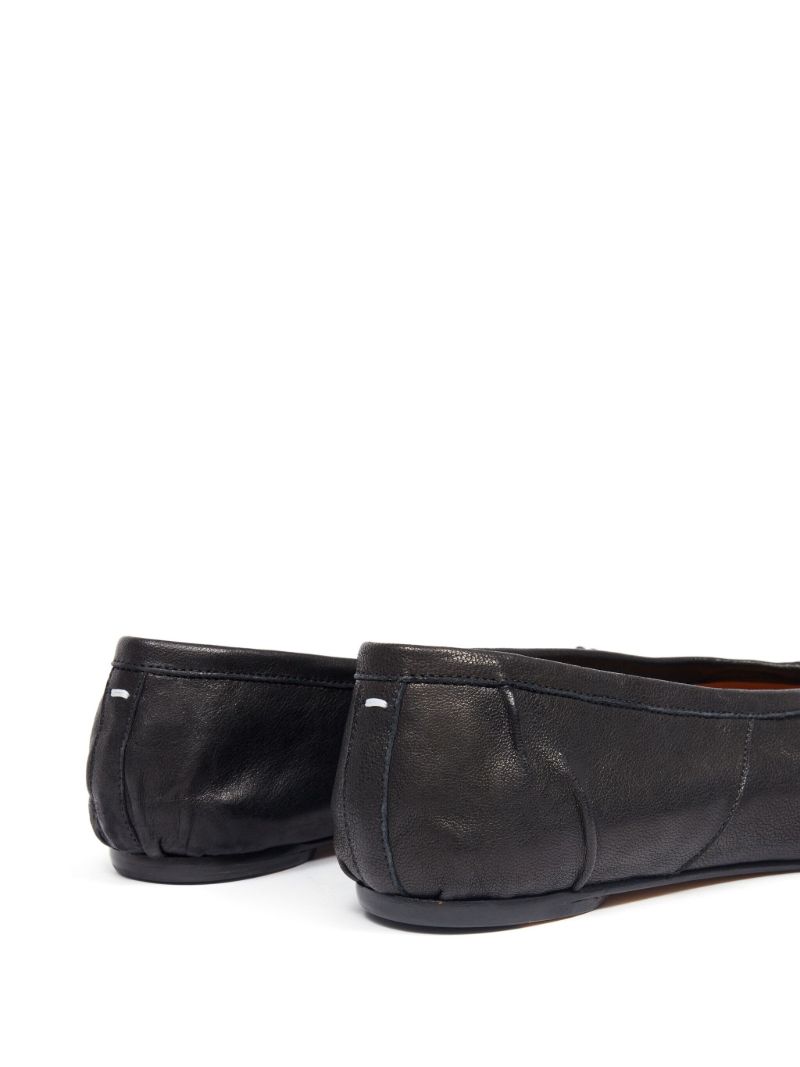 Black Tabi Leather Ballet Pumps