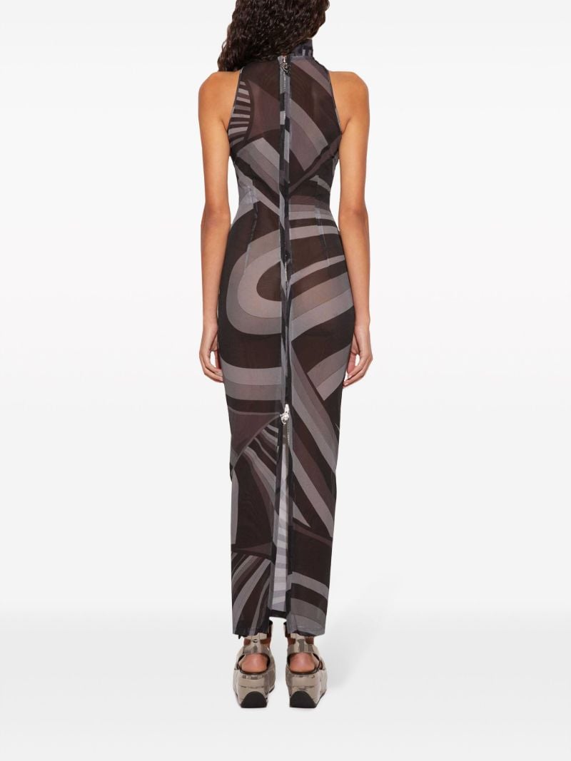 Grey Iride-print Maxi Dress