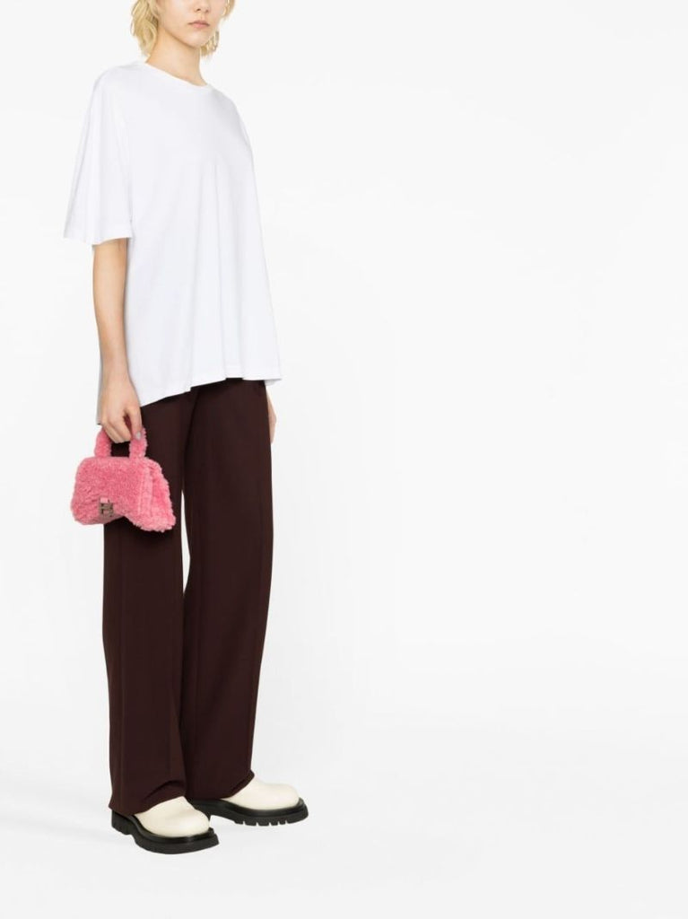 Pink Hourglass Xs Faux-shearling Top Handle Bag