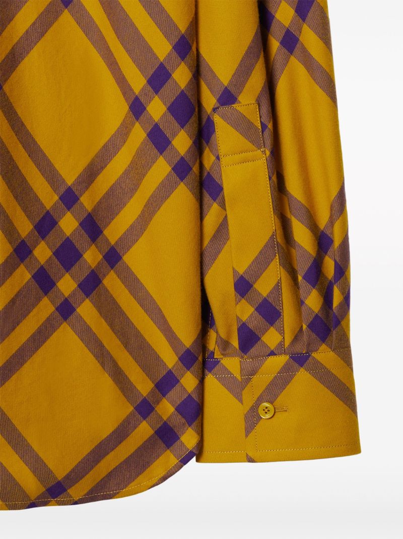 Yellow Check-print Cotton Shirt