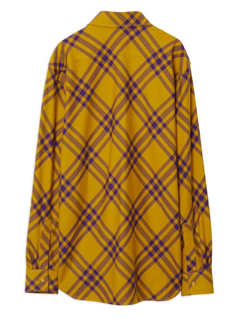Yellow Check-print Cotton Shirt