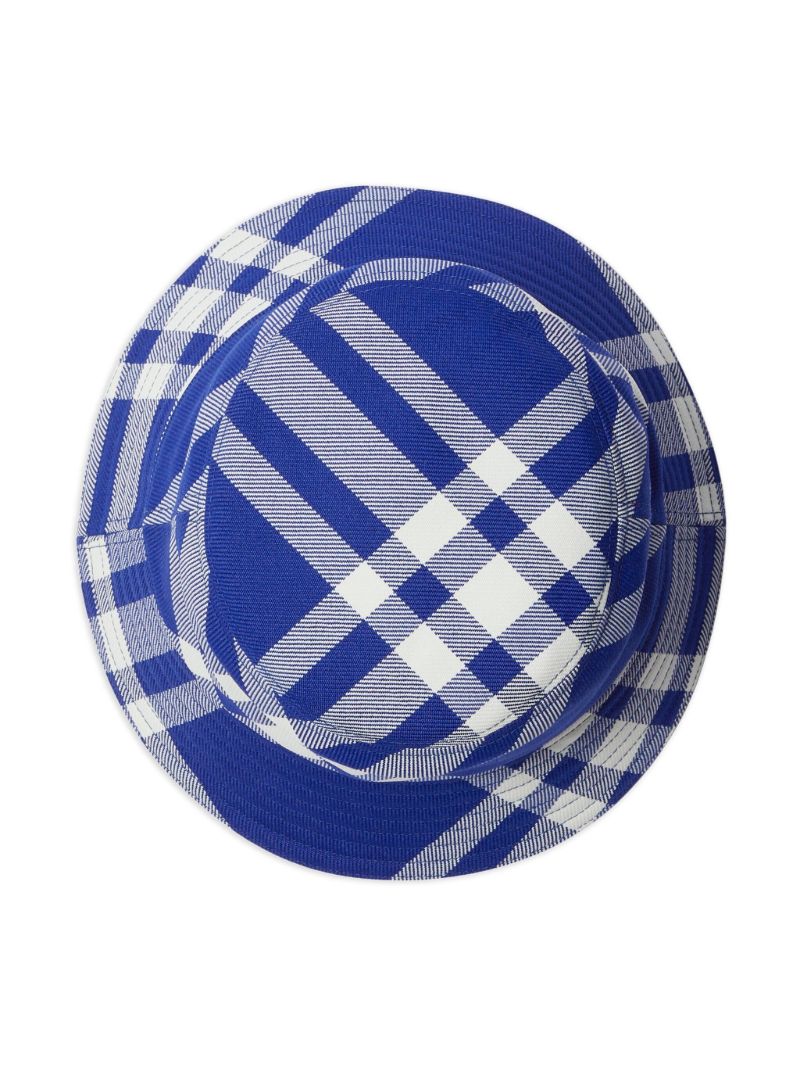 Blue and White Plaid Bucket Hat