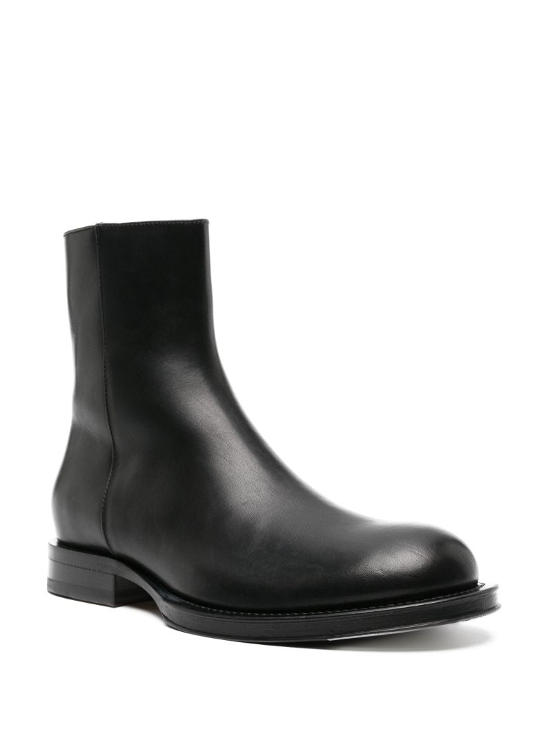 Black Medley Leather Ankle Boots