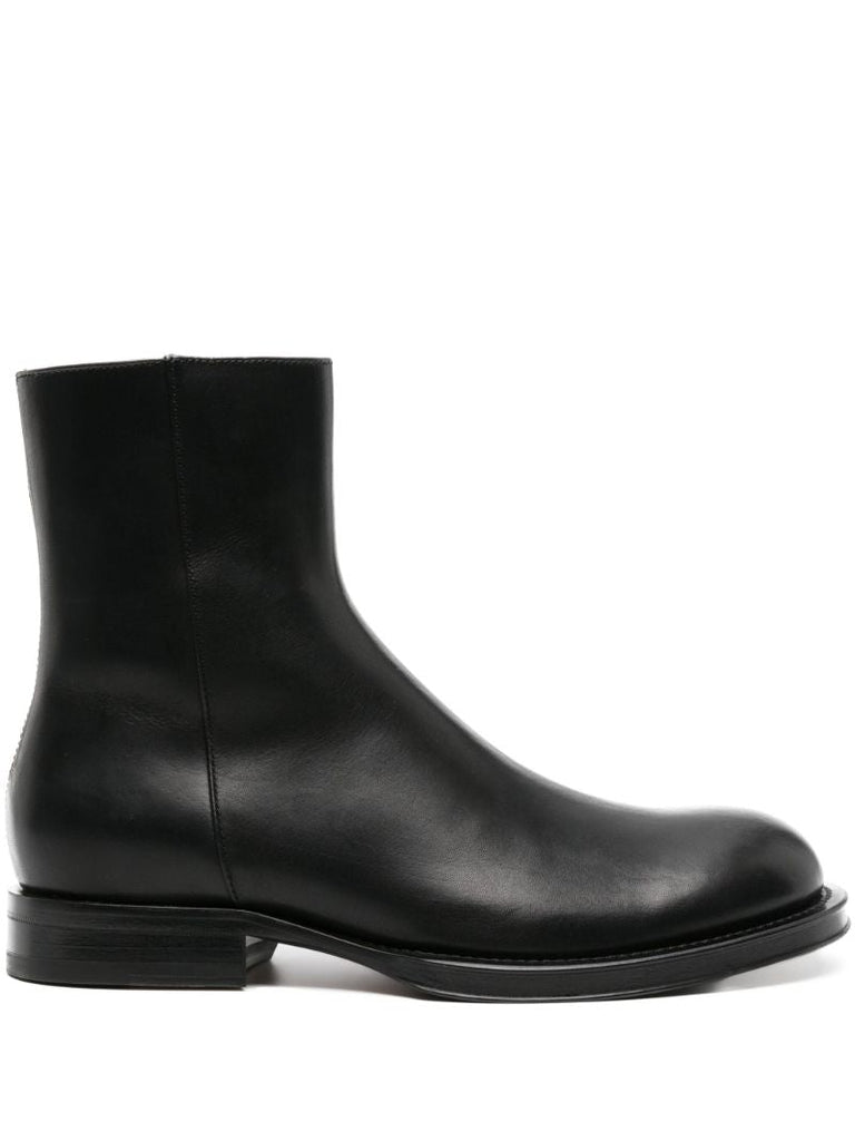 Black Medley Leather Ankle Boots