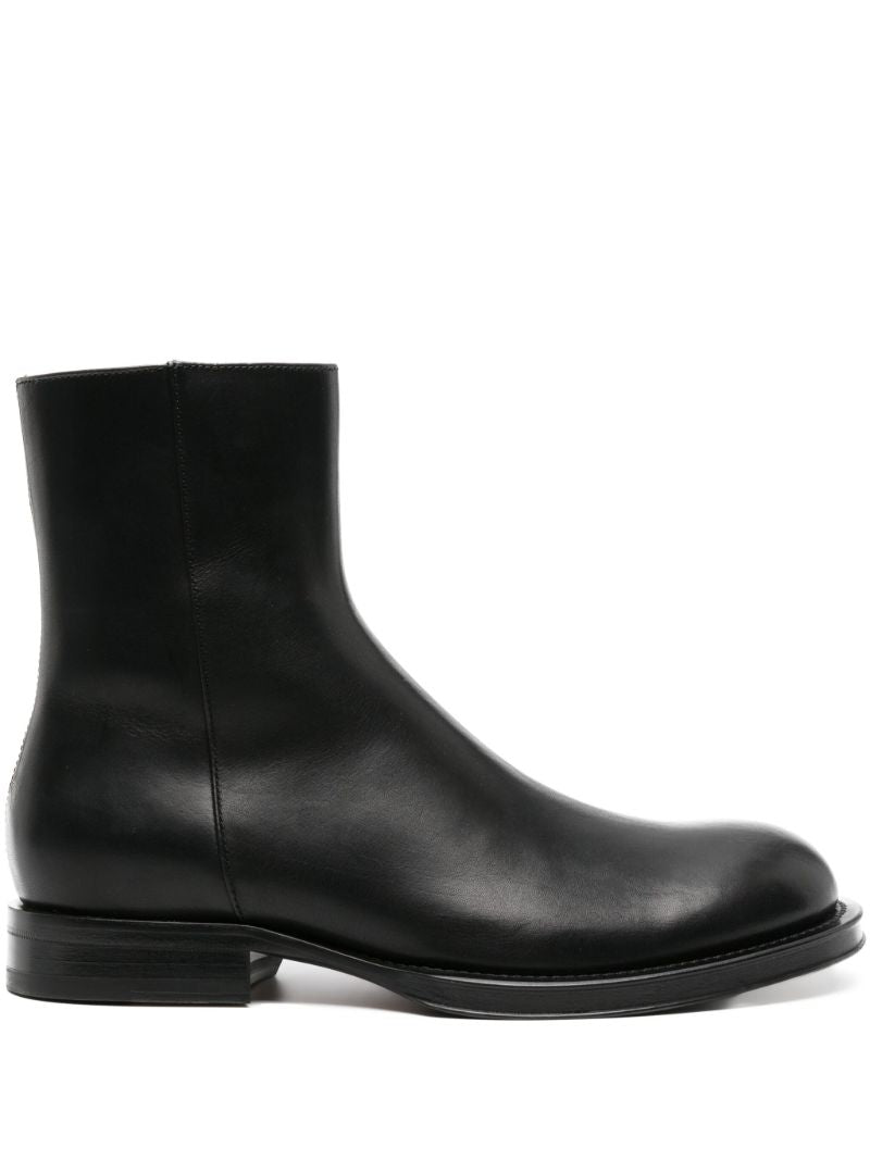 Black Medley Leather Ankle Boots